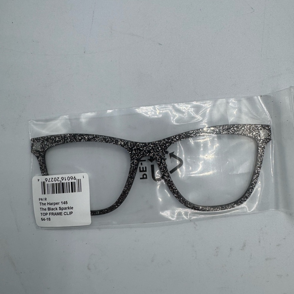 Pair Eyewear The Harper Black Sparkle Eyeglasses Frame Top Toppers